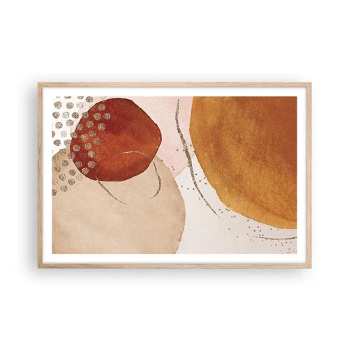 Poster in light oak frame - Roundness and Movement - 91x61 cm