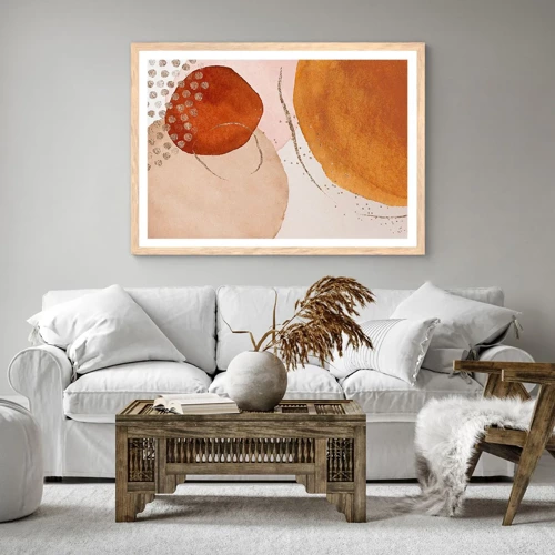Poster in light oak frame - Roundness and Movement - 91x61 cm