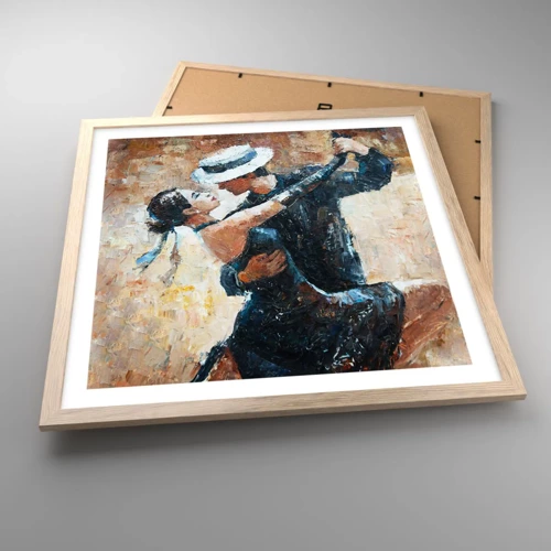 Poster in light oak frame - Rudolf Valentino Style - 50x50 cm