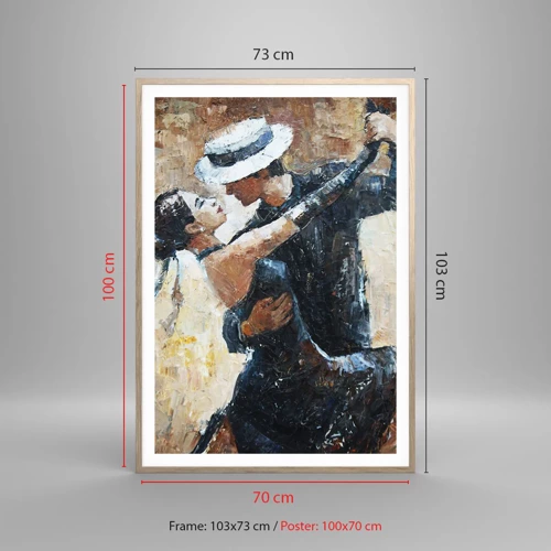 Poster in light oak frame - Rudolf Valentino Style - 70x100 cm
