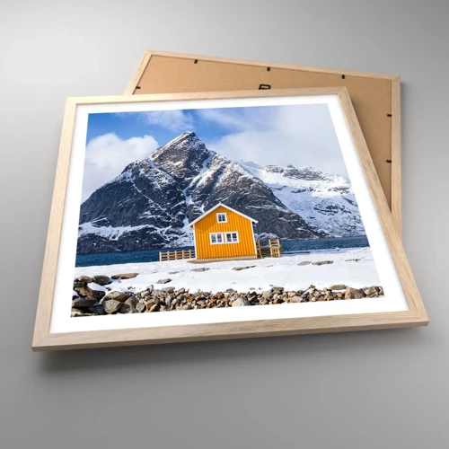 Poster in light oak frame - Scandinavian Holiday - 50x50 cm