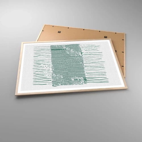 Poster in light oak frame - Sea Abstract - 100x70 cm