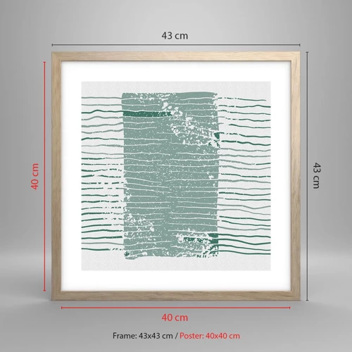 Poster in light oak frame - Sea Abstract - 40x40 cm