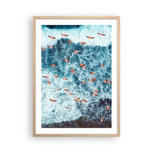 Poster in light oak frame - Seaside Parade - 50x70 cm