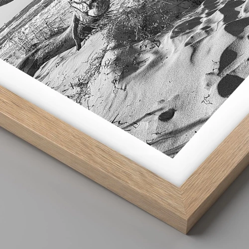 Poster in light oak frame - Seaside Sculpture - 50x70 cm