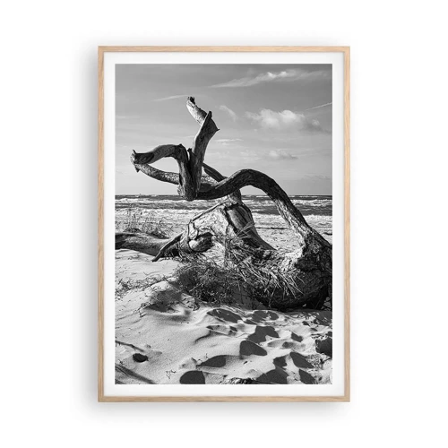 Poster in light oak frame - Seaside Sculpture - 70x100 cm