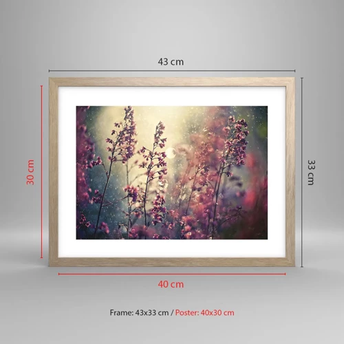 Poster in light oak frame - Secret Garden - 40x30 cm
