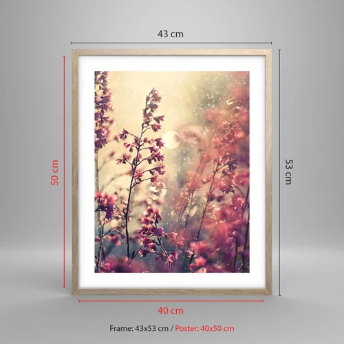 Poster in light oak frame - Secret Garden - 40x50 cm
