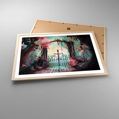 Poster in light oak frame - Secret Garden - 70x50 cm