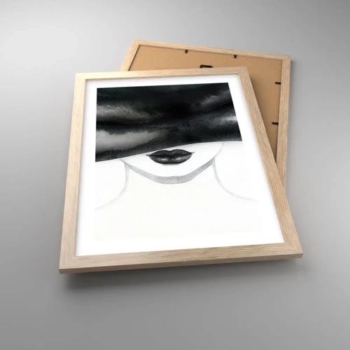 Poster in light oak frame - Sensual Secret - 30x40 cm