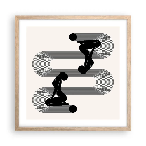 Poster in light oak frame - Sensual Symmetry - 50x50 cm