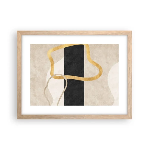 Poster in light oak frame - Shapes in Loops - 40x30 cm