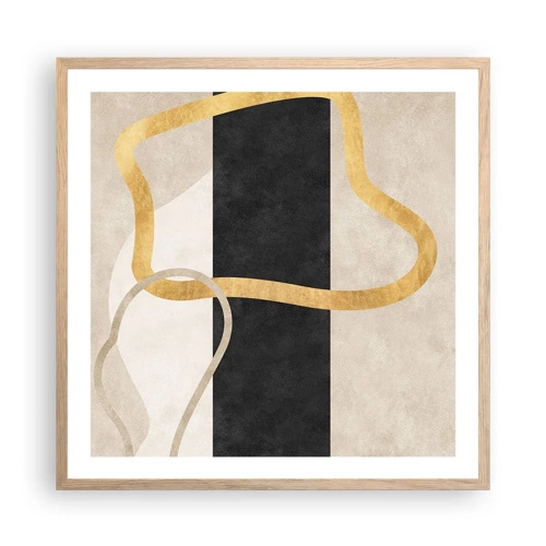 Poster in light oak frame - Shapes in Loops - 60x60 cm