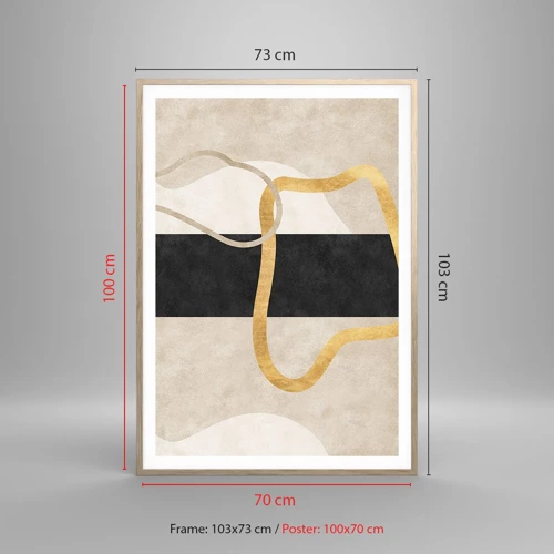 Poster in light oak frame - Shapes in Loops - 70x100 cm