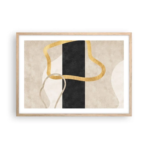 Poster in light oak frame - Shapes in Loops - 70x50 cm