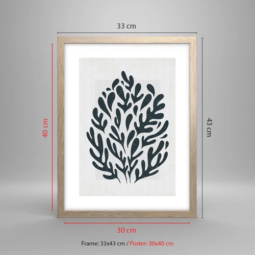 Poster in light oak frame - Shapes of Nature - 30x40 cm