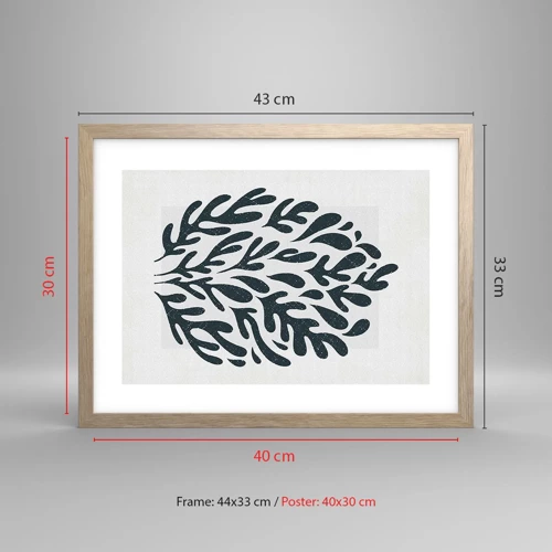 Poster in light oak frame - Shapes of Nature - 40x30 cm