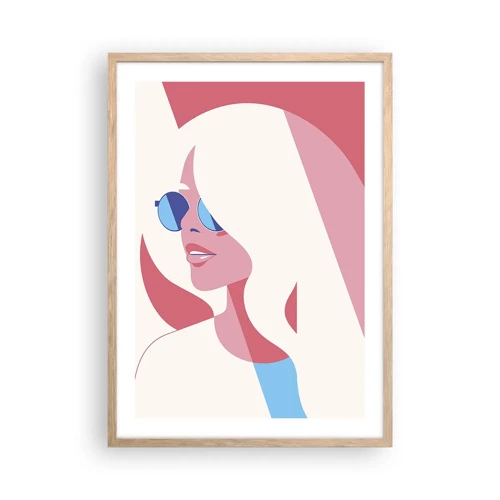 Poster in light oak frame - She Was a Blonde Girl… - 50x70 cm