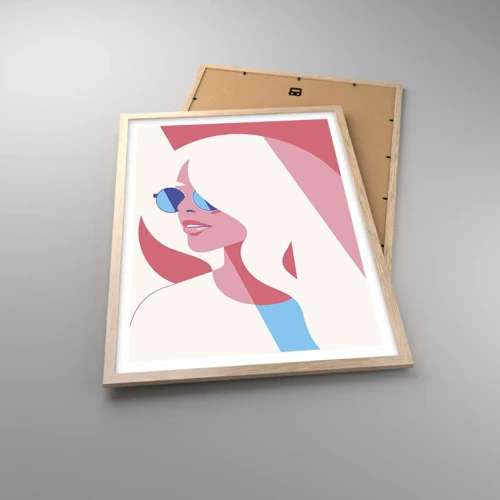 Poster in light oak frame - She Was a Blonde Girl… - 50x70 cm