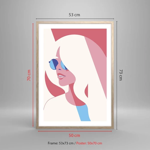 Poster in light oak frame - She Was a Blonde Girl… - 50x70 cm