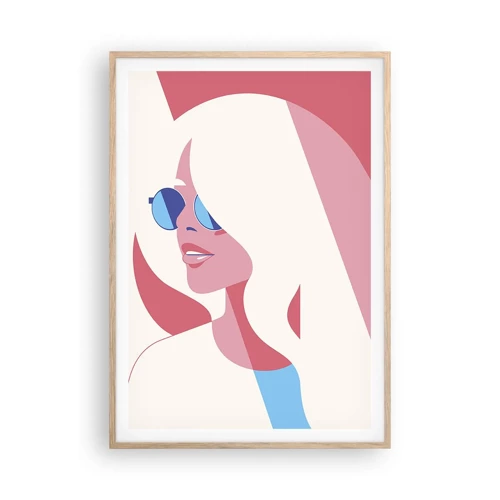 Poster in light oak frame - She Was a Blonde Girl… - 70x100 cm