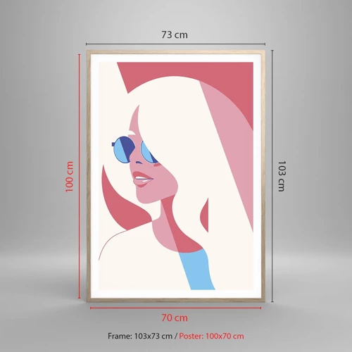 Poster in light oak frame - She Was a Blonde Girl… - 70x100 cm