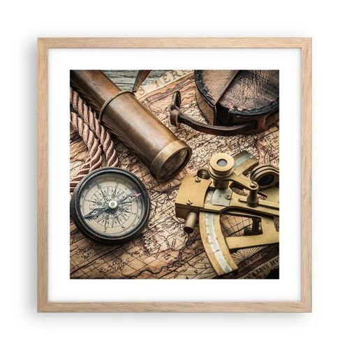 Poster in light oak frame - Show the Way - 40x40 cm