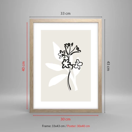 Poster in light oak frame - Sketch for Herbarium - 30x40 cm