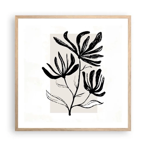 Poster in light oak frame - Sketch for a Herbarium - 60x60 cm