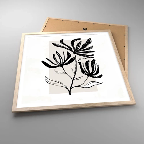 Poster in light oak frame - Sketch for a Herbarium - 60x60 cm