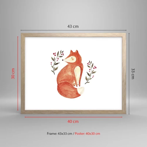 Poster in light oak frame - Small Ginger - 40x30 cm