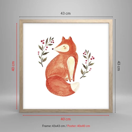 Poster in light oak frame - Small Ginger - 40x40 cm