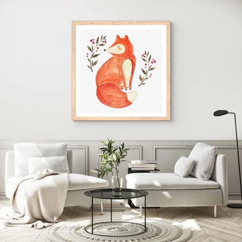 Poster in light oak frame - Small Ginger - 50x50 cm