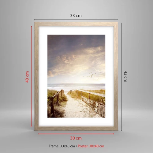 Poster in light oak frame - Space of Tranquility - 30x40 cm