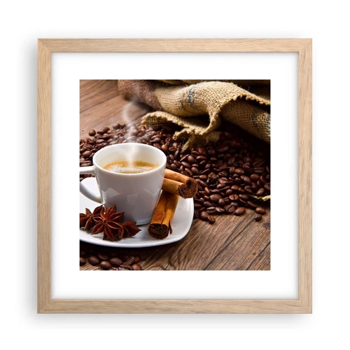 Poster in light oak frame - Spicy Flavour and Aroma - 30x30 cm