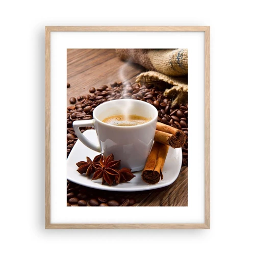 Poster in light oak frame - Spicy Flavour and Aroma - 40x50 cm