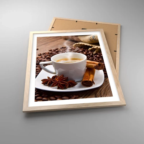 Poster in light oak frame - Spicy Flavour and Aroma - 40x50 cm