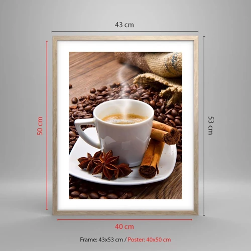 Poster in light oak frame - Spicy Flavour and Aroma - 40x50 cm