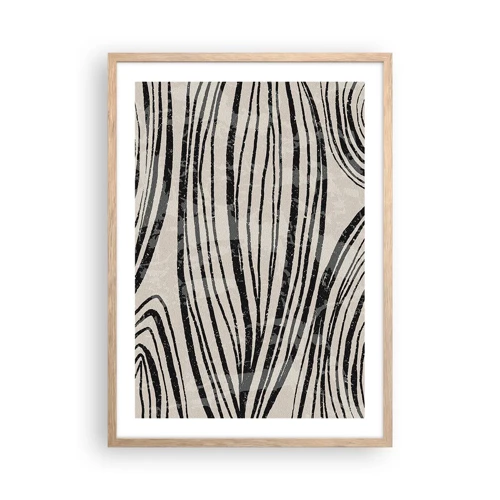 Poster in light oak frame - Spillover of Lines - 50x70 cm