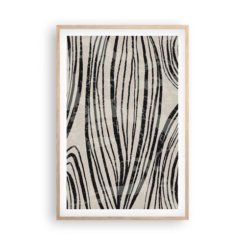 Poster in light oak frame - Spillover of Lines - 61x91 cm