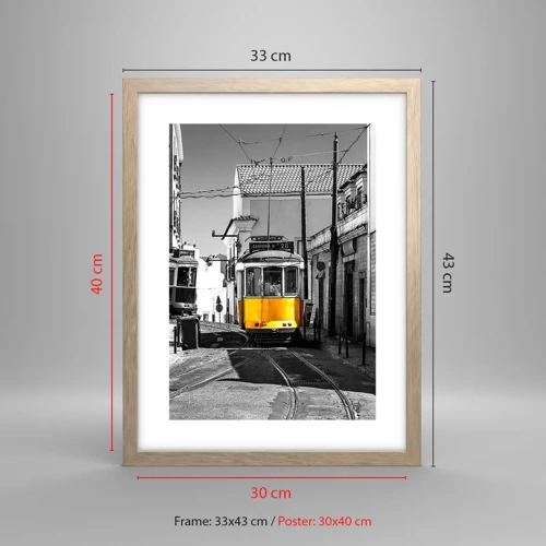 Poster in light oak frame - Spirit of Lisbon - 30x40 cm