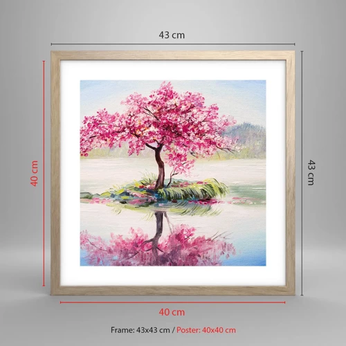 Poster in light oak frame - Spring Holiday - 40x40 cm