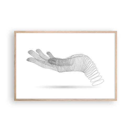 Poster in light oak frame - Springy Palm - 91x61 cm