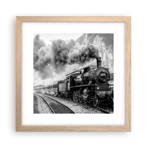 Poster in light oak frame - Standing at the Station... - 30x30 cm