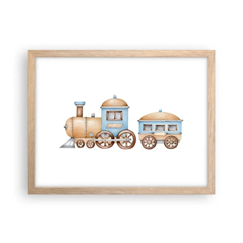 Poster in light oak frame - Standing at the Station… - 40x30 cm