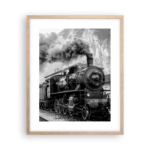 Poster in light oak frame - Standing at the Station... - 40x50 cm