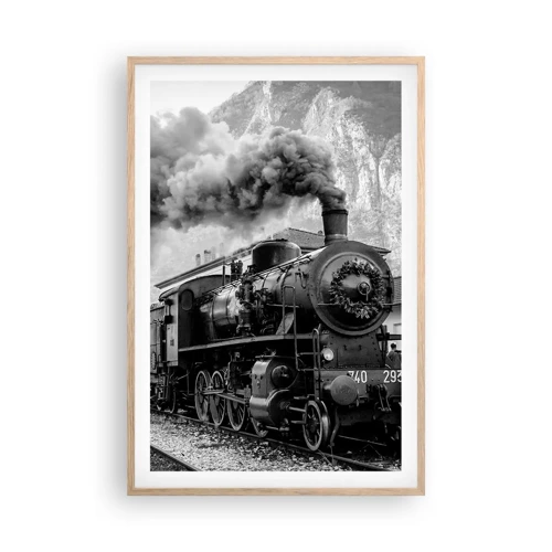 Poster in light oak frame - Standing at the Station... - 61x91 cm