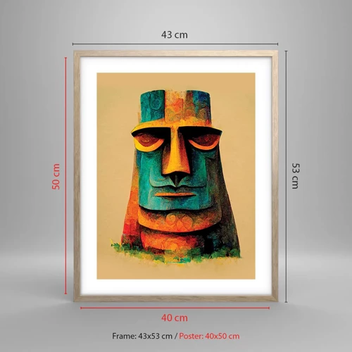 Poster in light oak frame - Statuesque but Friendly - 40x50 cm