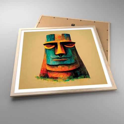 Poster in light oak frame - Statuesque but Friendly - 60x60 cm