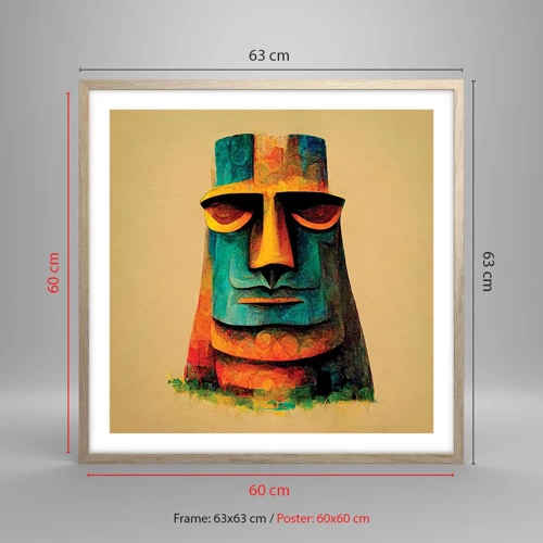 Poster in light oak frame - Statuesque but Friendly - 60x60 cm